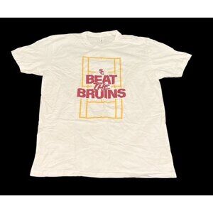 USC Trojans Beat the Bruins T-Shirt White NCAA Rivalry Tee Mens Medium